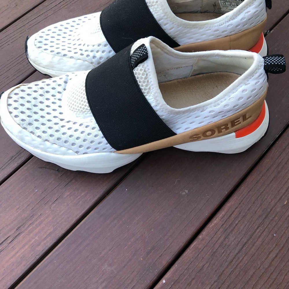 Women’s Sorel White and Black Slip-On Shoes